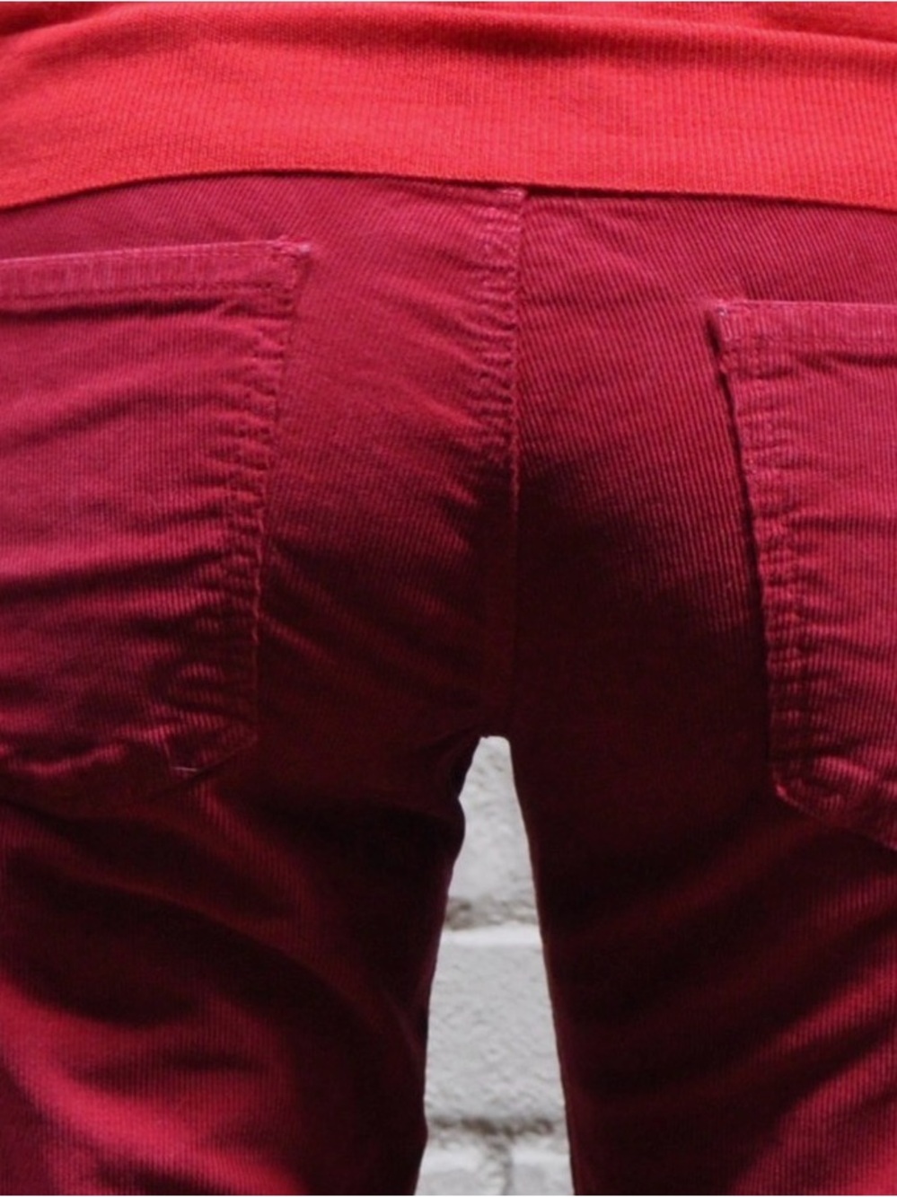 Current Elliott The Skinny Vintage Crimson Red Corduroy Pants 26 NWT
